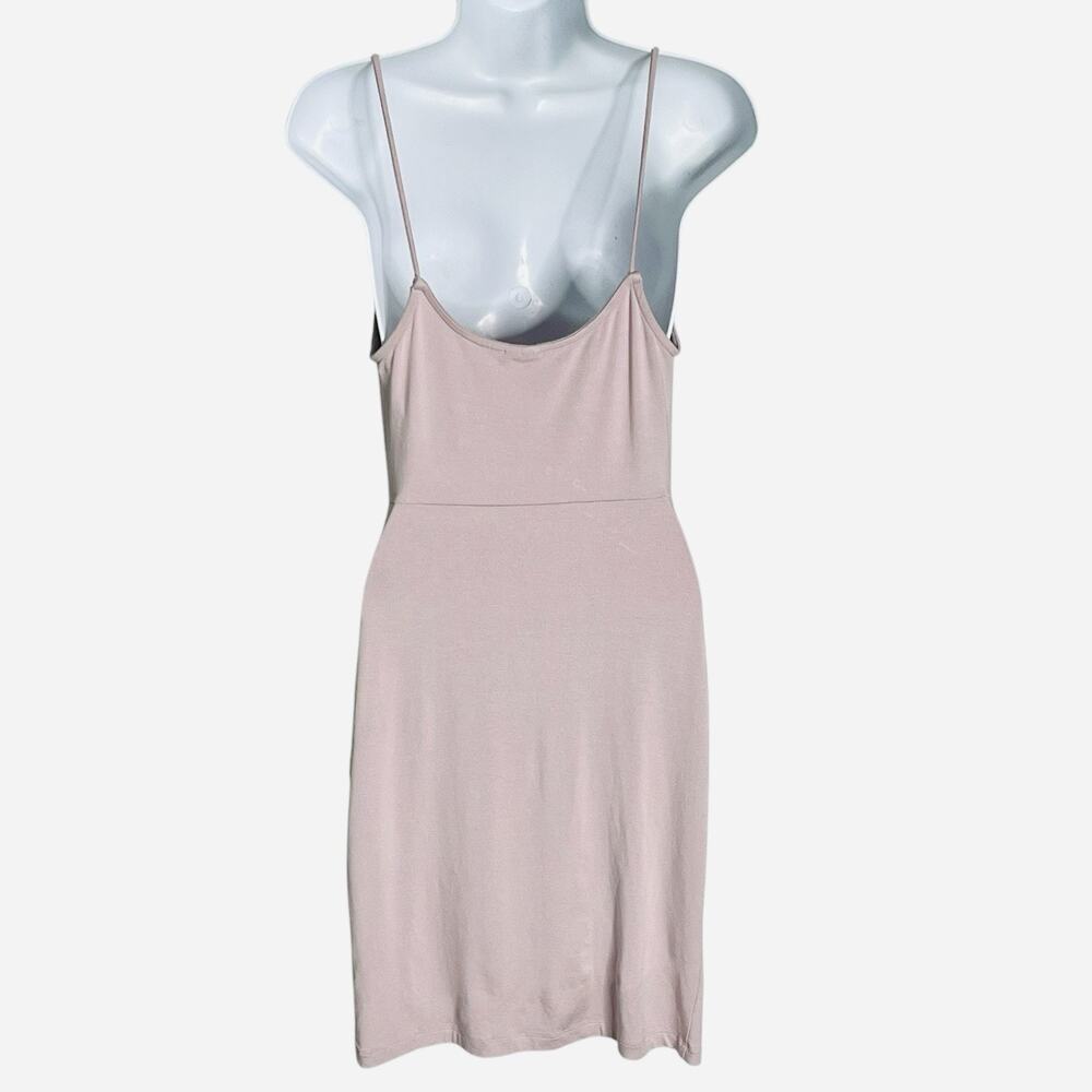 NWT ASOS Slip Dress Sz 4 Petite Stretch Spaghetti Straps Tulip Hem Blush Pink - Picture 2 of 9